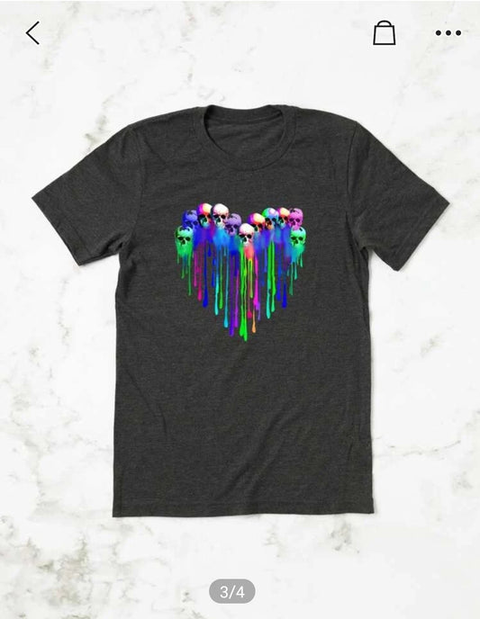 Skull & Heart Print Tee - PLUS SIZE