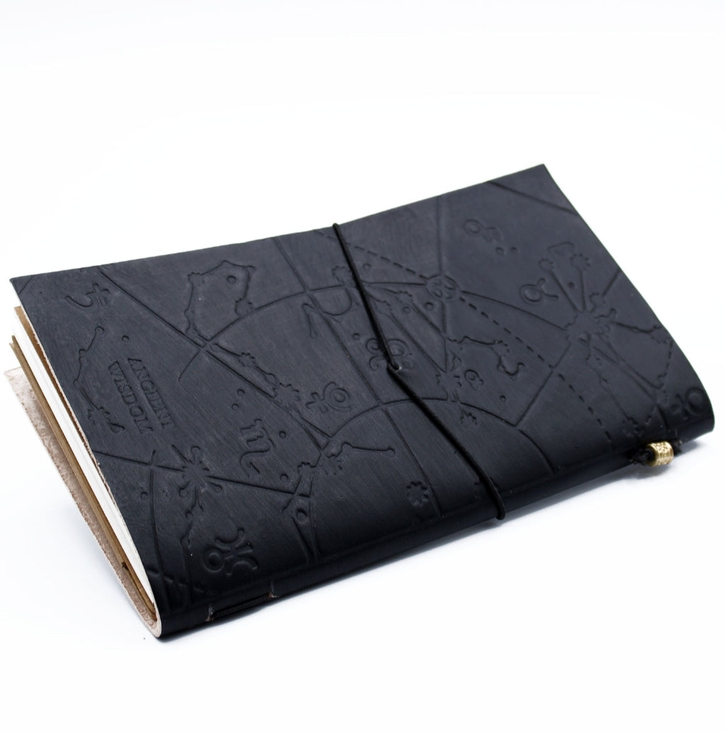 Handmade Leather Journal - My Little Black Book - Black (80 pages)