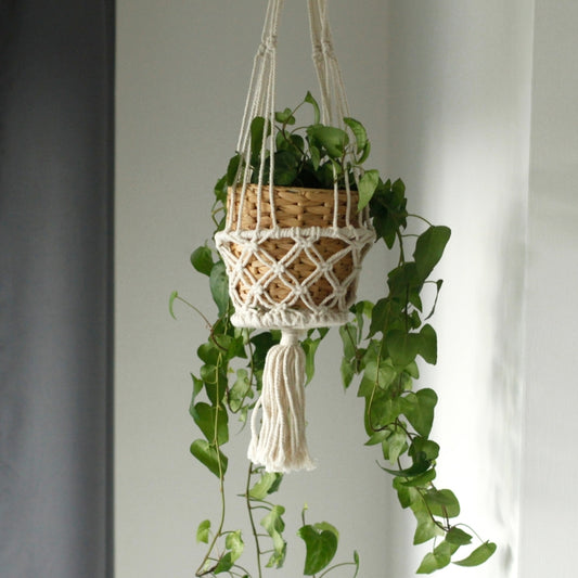 Macrame Pot Holder - Single Small Pot