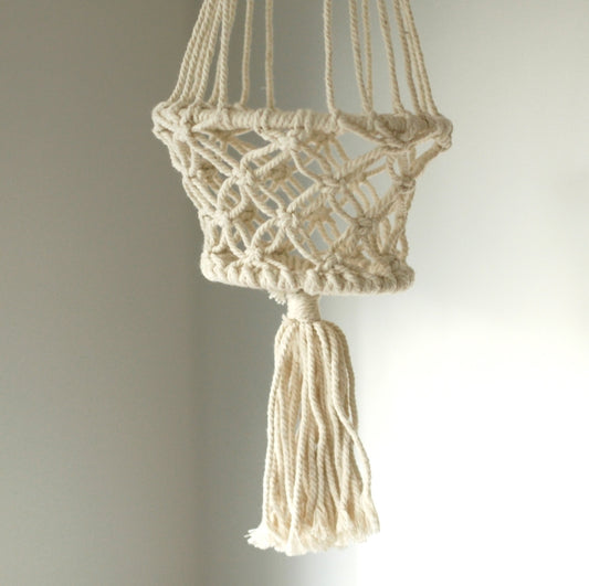 Macrame Pot Holder - Single Small Pot