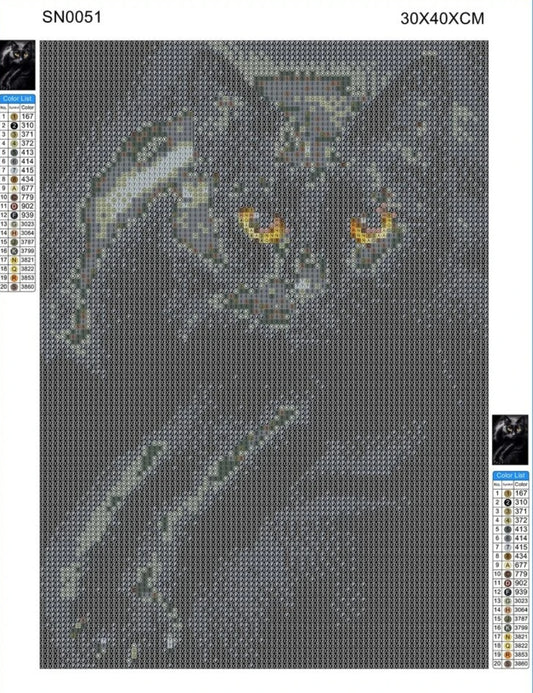 Diamond Art ~ Black Cat