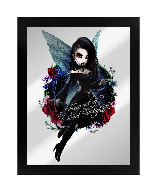 Framed Hexxie Darla Keep Out Of Direct Sunlight Mirrored Tin Sign