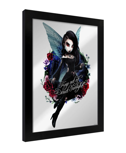 Framed Hexxie Darla Keep Out Of Direct Sunlight Mirrored Tin Sign