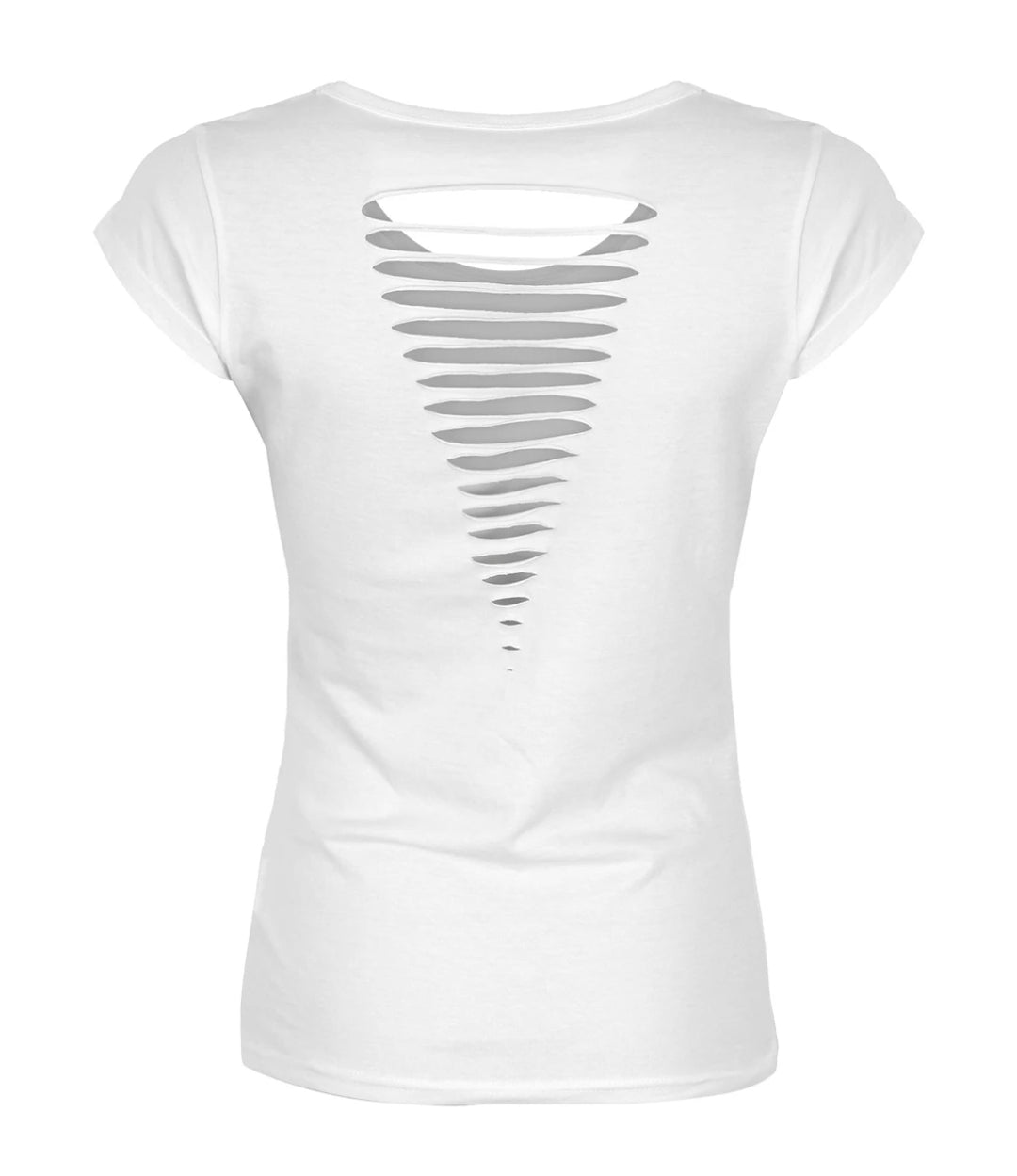 Pretty In Ink Ladies White Razor Back T-Shirt