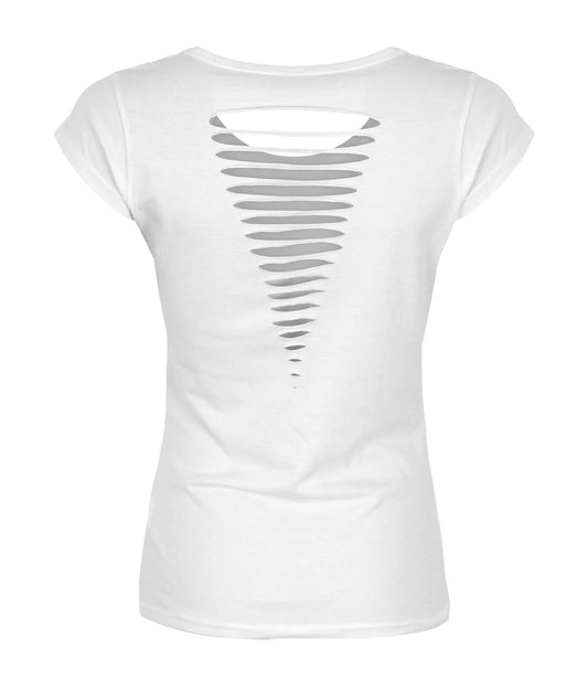 Pretty In Ink Ladies White Razor Back T-Shirt