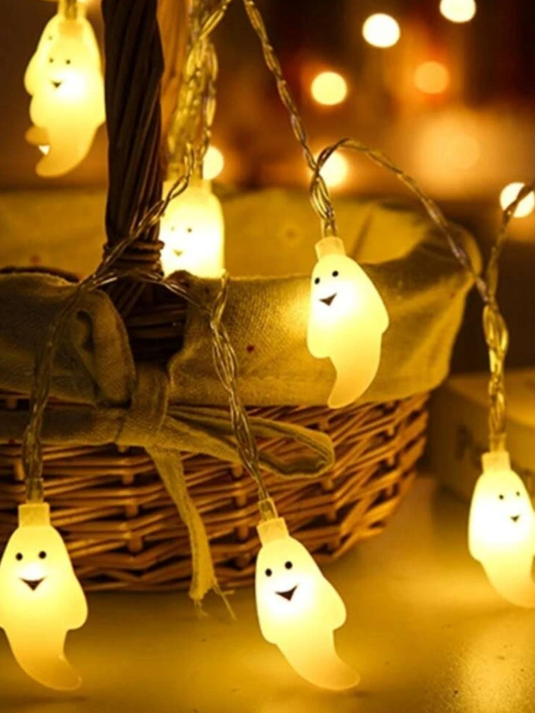 Halloween String Light With 10pcs Ghost Shaped Bulbs
