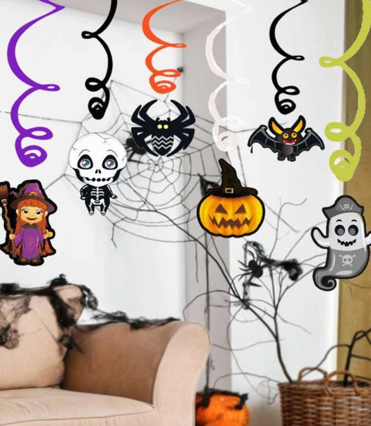 6pcs Halloween Spiral Decoration