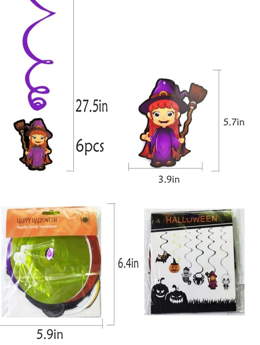6pcs Halloween Spiral Decoration