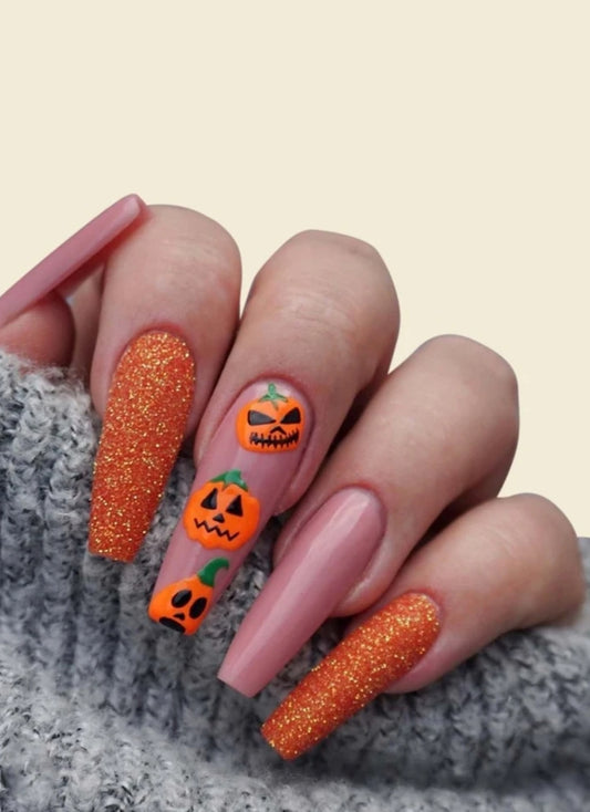 24pcs Halloween Cartoon Graphic Fake Nail & 1sheet Tape & 1pc Nail File