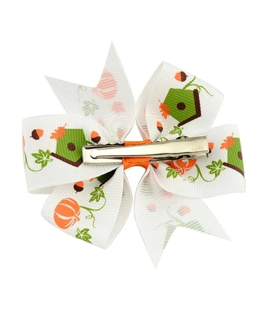 4pcs Halloween Baby Ghost & Pumpkin Print Hair Clip