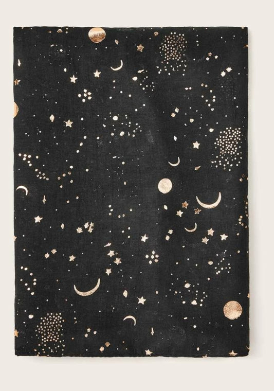Moon & Star Pattern Scarf