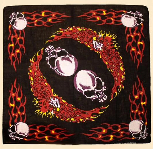 Skull & Flame Print Bandana