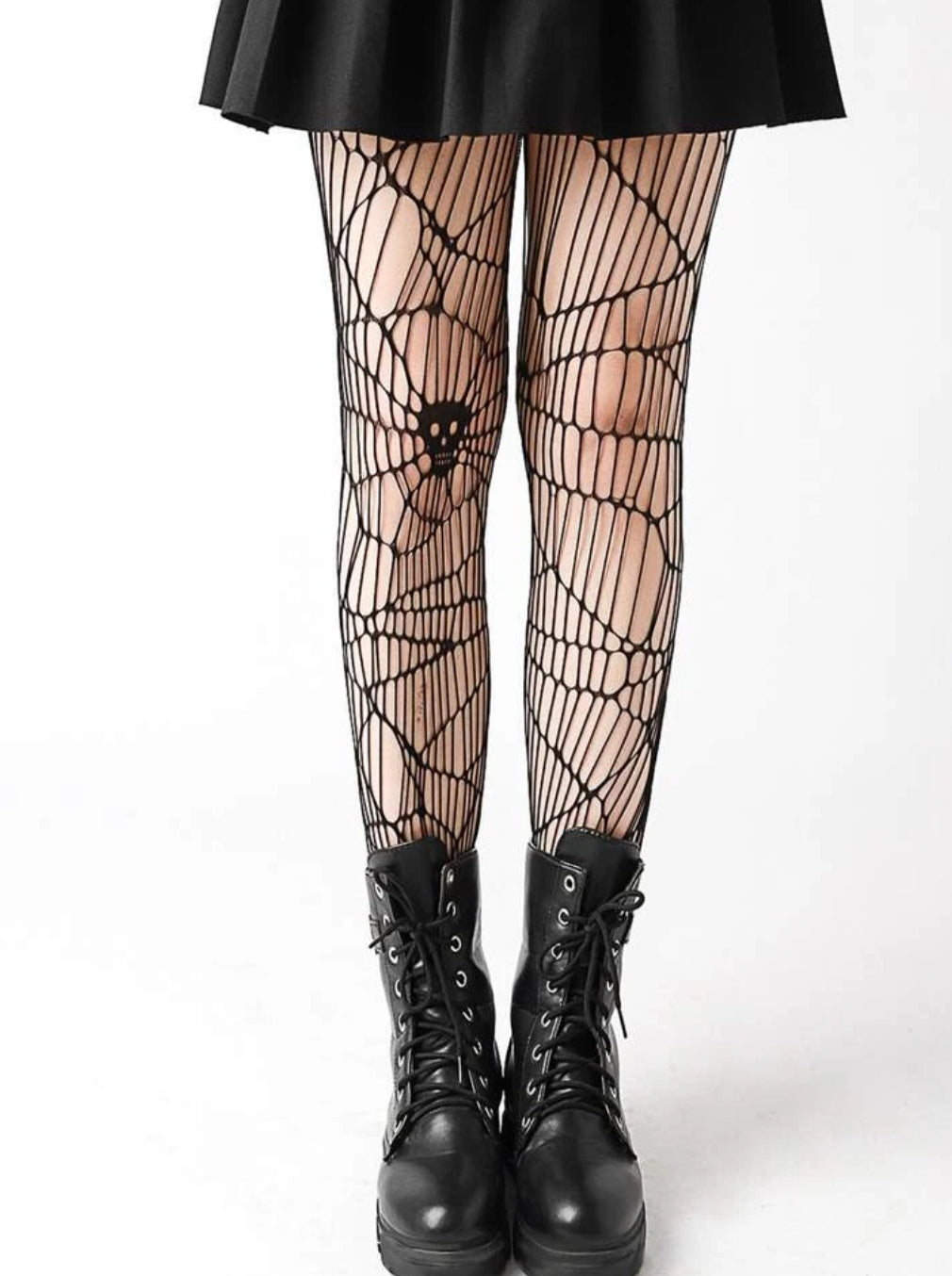 3pairs Skull Pattern Fishnet Tights