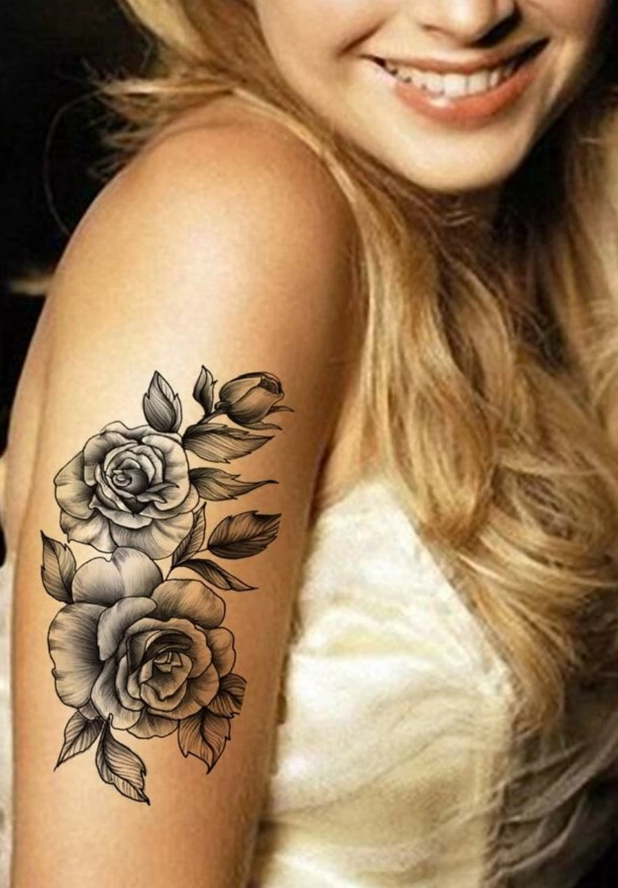 1sheet Flower Pattern Tattoo Sticker