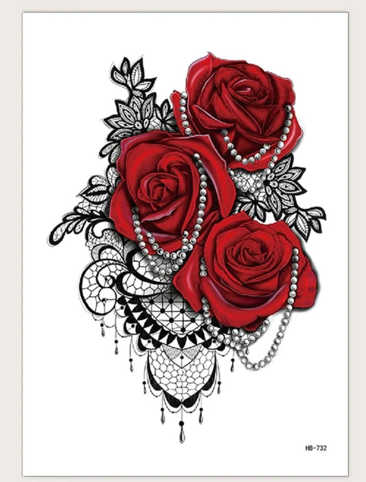 1sheet Rose Pattern Tattoo Sticker