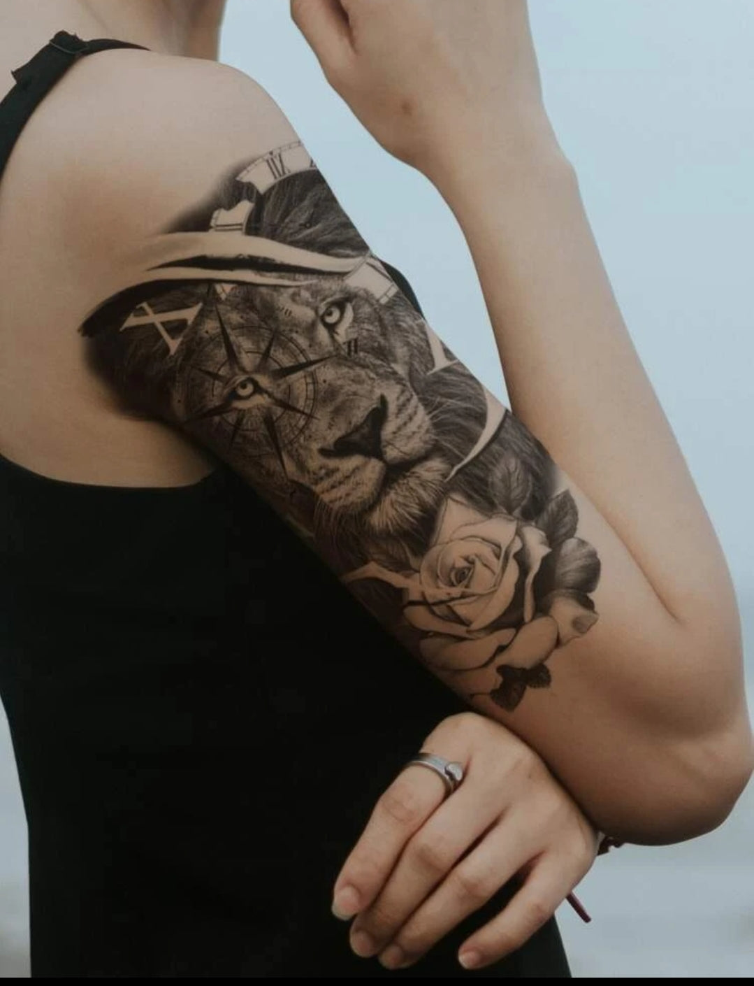1sheet Lion Pattern Tattoo Sticker