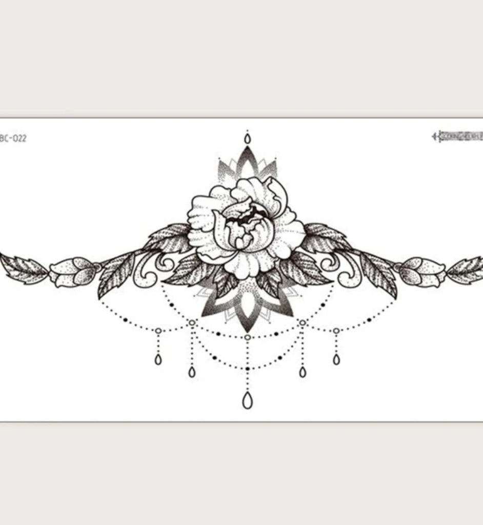 1sheet Flower Print Tattoo Sticker
