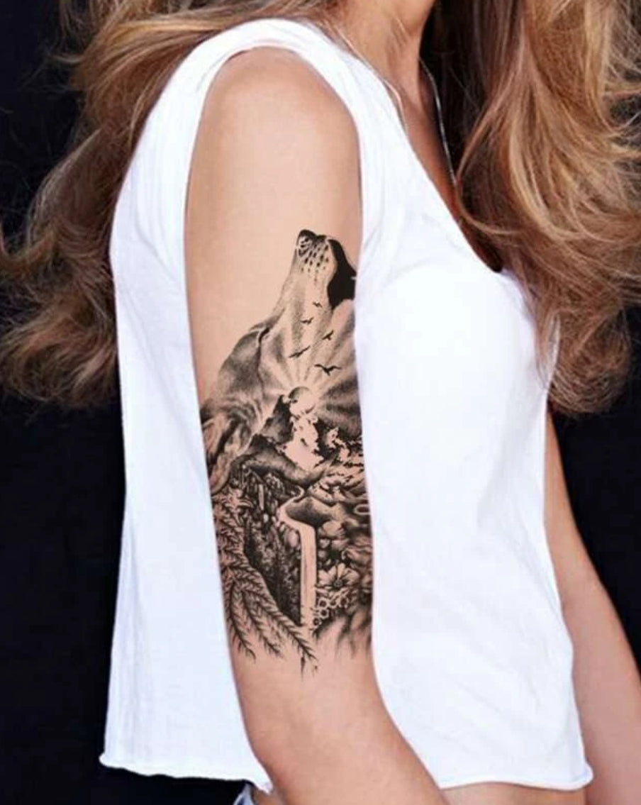 Wolf Pattern Tattoo Sticker