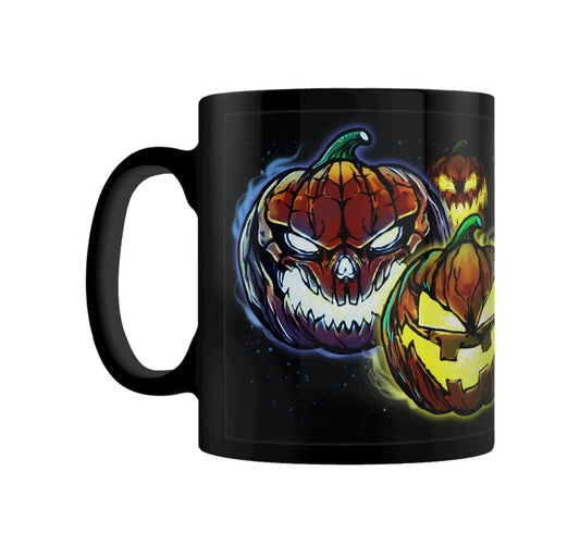 Evil Pumpkin Heads Halloween Black Mug