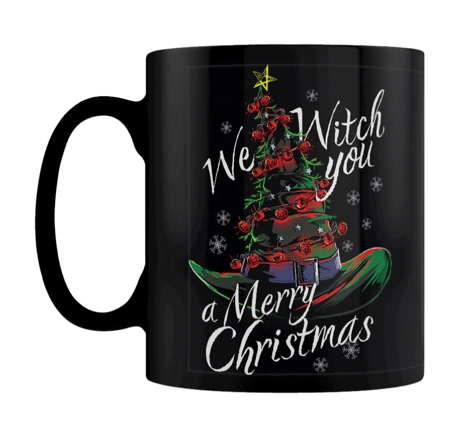 We Witch You A Merry Christmas Black Mug