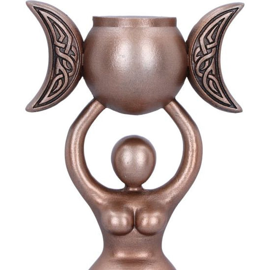 Exclusive Bronze Spiral Goddess Candle Holder 20.3cm