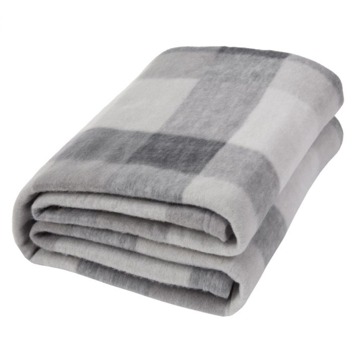 A. F. U🇺🇦 Dreamscene Tartan Check Fleece Throw, Grey - 120 x 150 cm