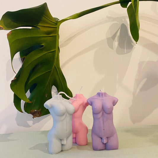 Small Transgender male to female body Candle