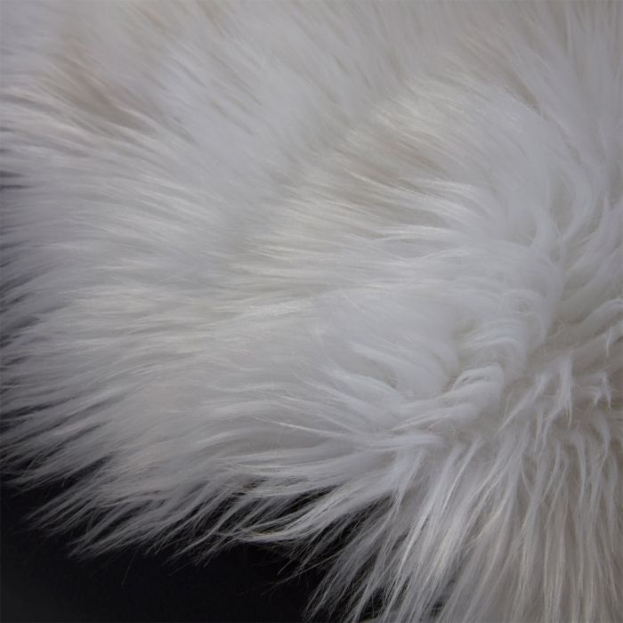 Sienna Faux Fur Sheepskin Rug, White - 60 x 90cm