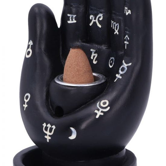 Palmistry Backflow Incense Burner (Black) 12cm