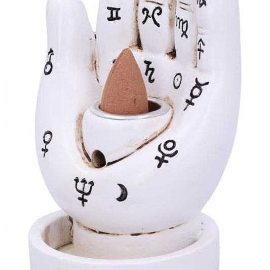 Palmistry Backflow Incense Burner (White) 12cm