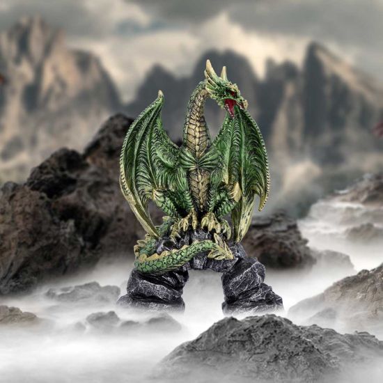 Haranu Green Metallic Dragon Figurine 15.5cm