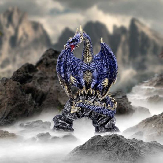 Acko Metallic Blue Dragon Figurine 15.5cm