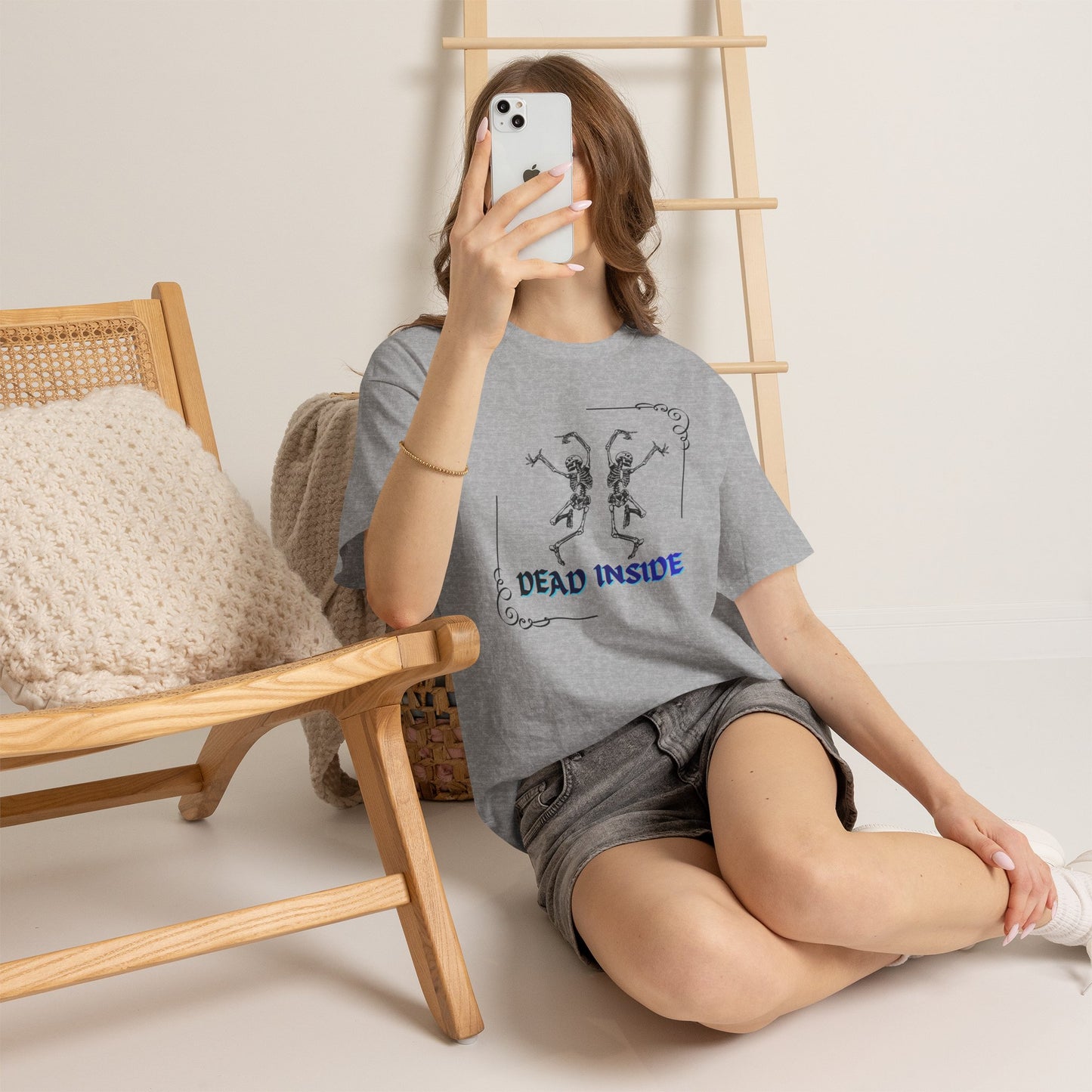 Dead Inside Tee - Gothic Skeleton Graphic T-Shirt