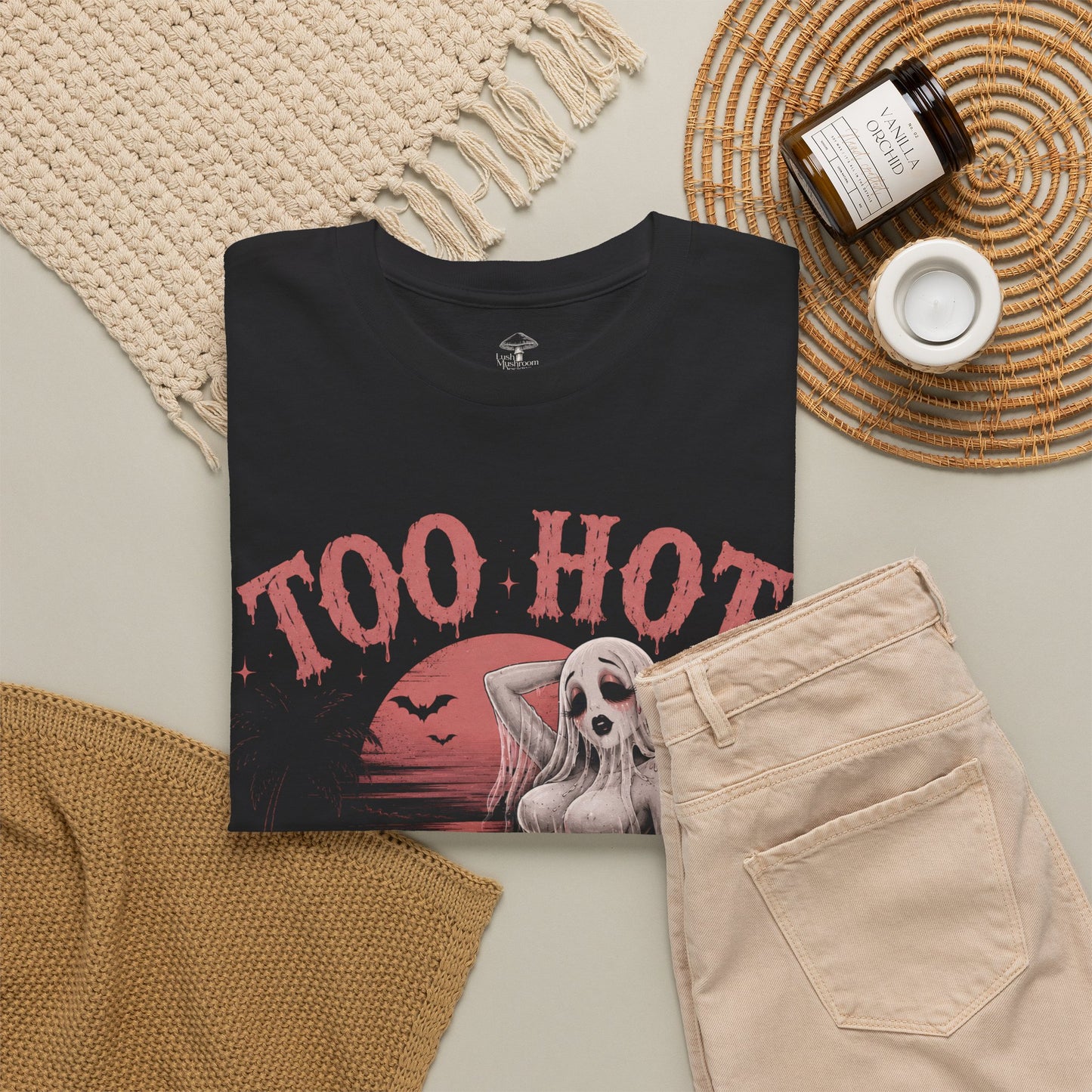 "Too Hot to Haunt" Pinup Ghost Tee
