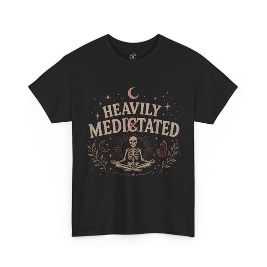 Heavily Meditated - Skeleton Yoga Graphic Tee