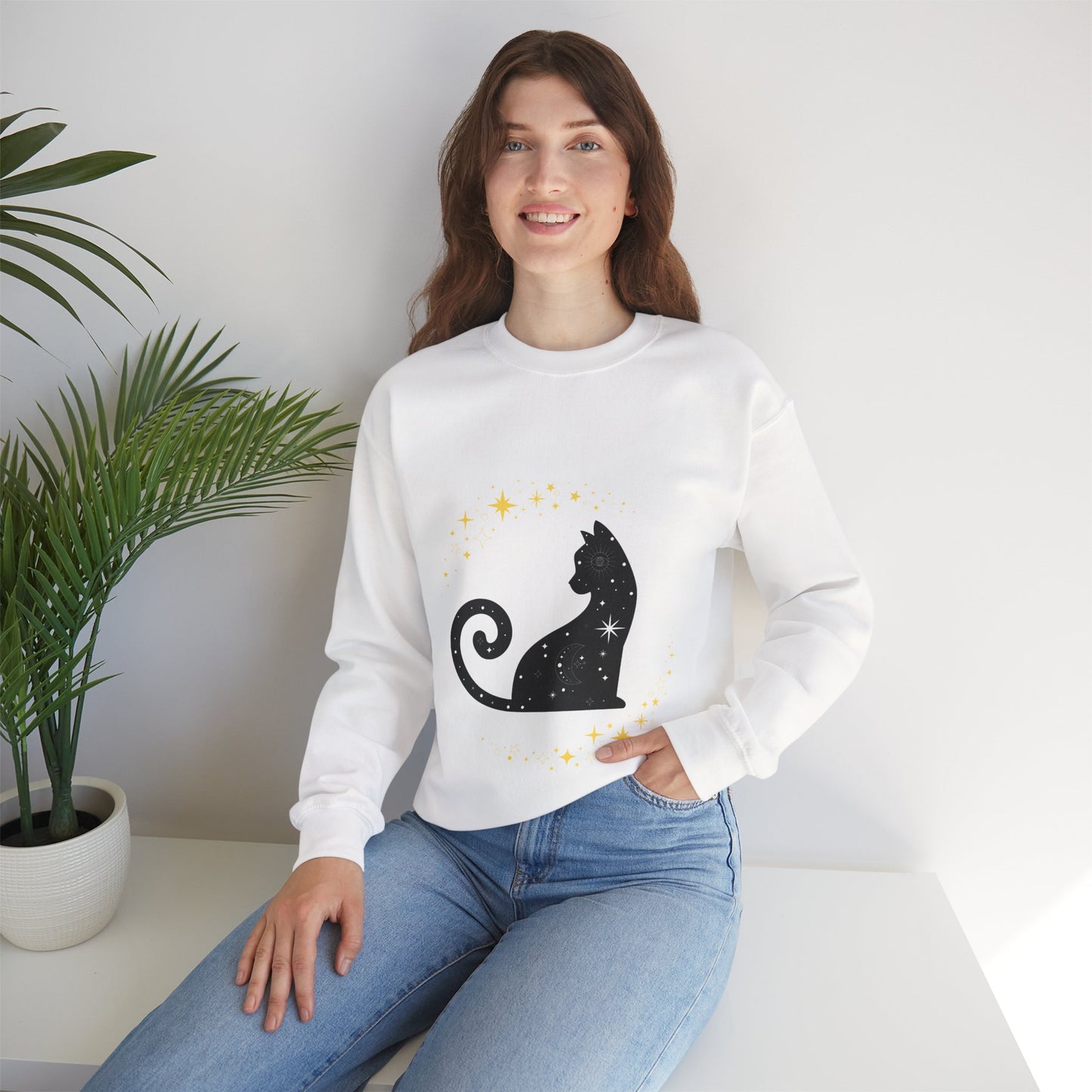 Starry Cat Crewneck Sweatshirt