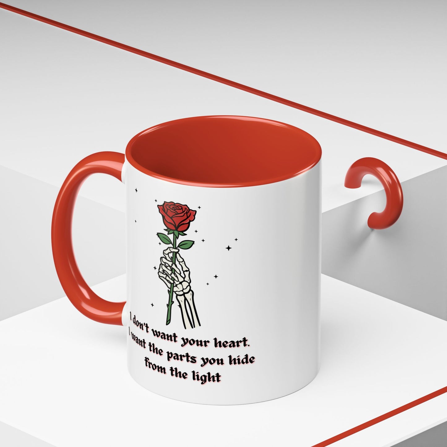 Skeleton Hand Rose Mug