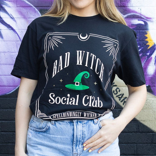 Green Bad Witch Social Club Unisex T-shirt Size XL