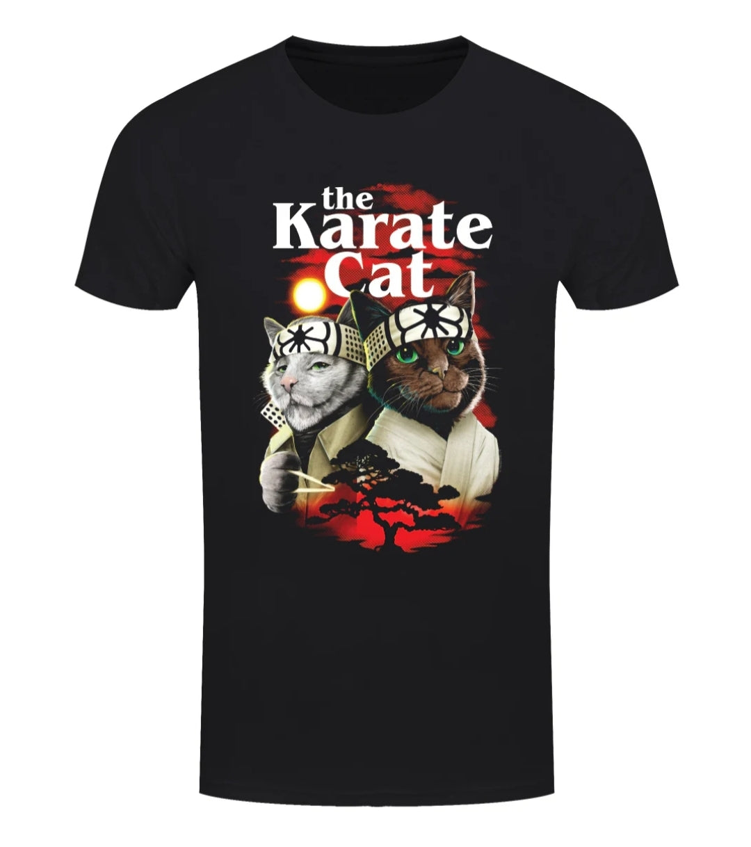 Horror Cats The Karate Cat Men's Black T-Shirt