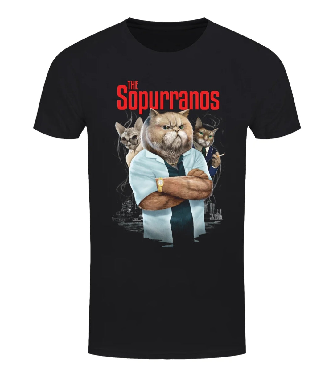 Horror Cats The Sopurranos Men's Black T-Shirt