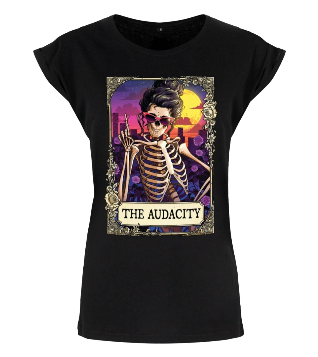 Deadly Tarot RIP - The Audacity Premium Ladies Black T-Shirt