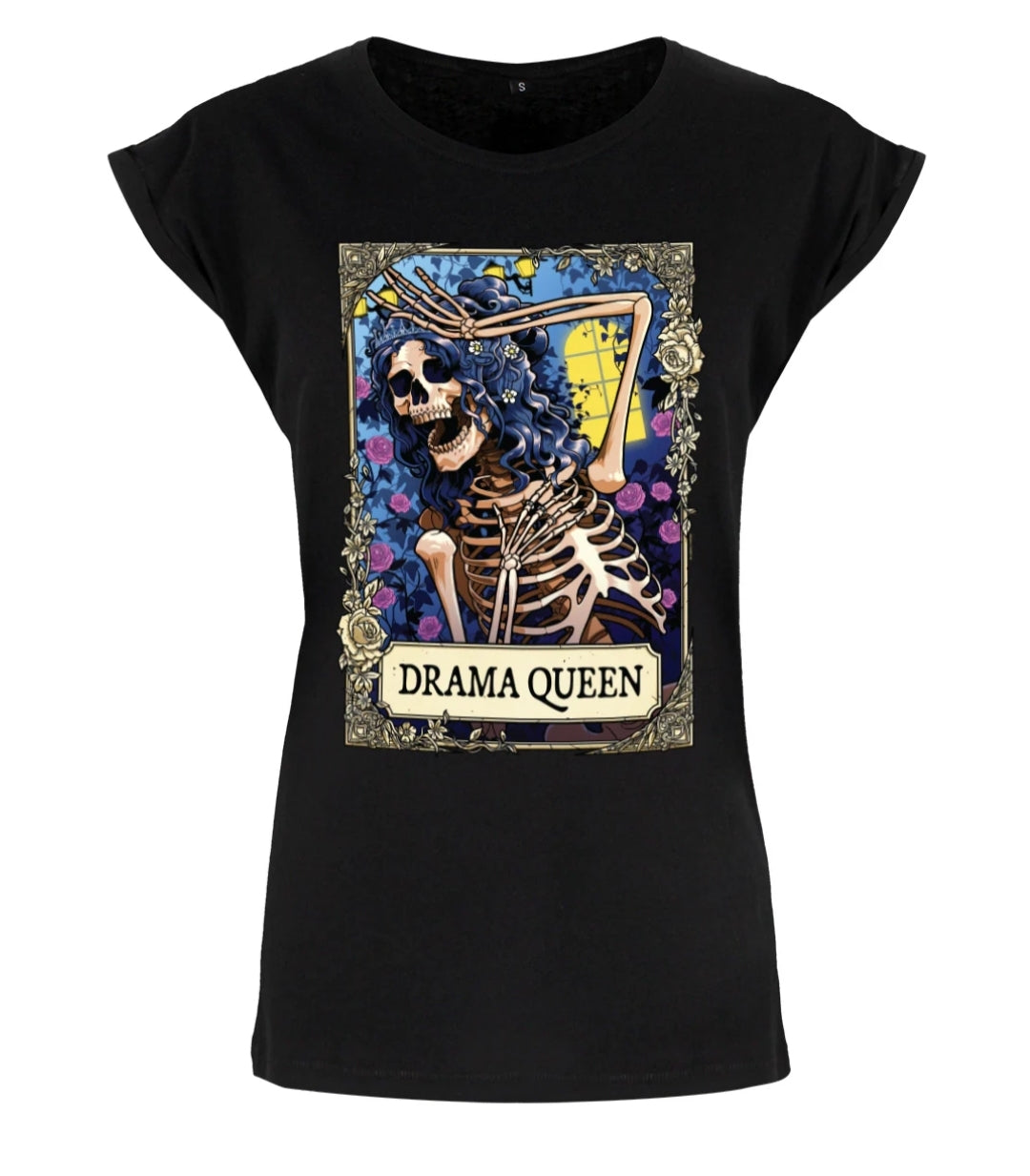 Deadly Tarot RIP - The Drama Queen Premium Ladies Black T-Shirt