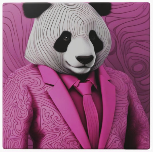 Panda In A Suit Canvas