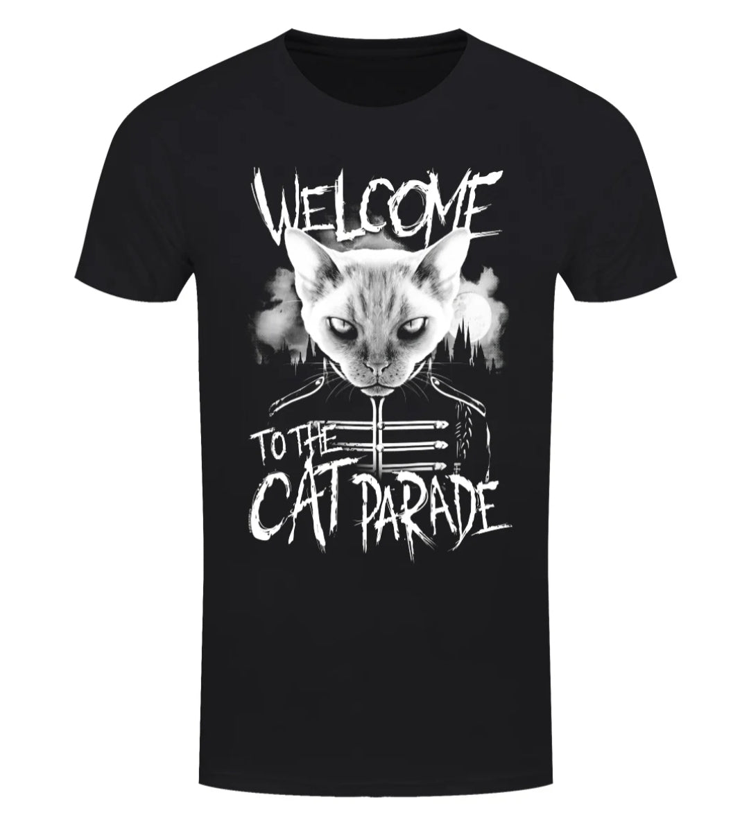 Playlist Pets Welcome To The Cat Parade Men's Black T-Shirt