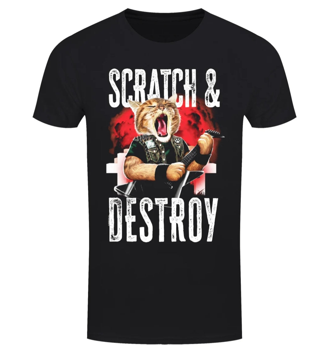 Playlist Pets Scratch & Destroy Men's Black T-Shirt