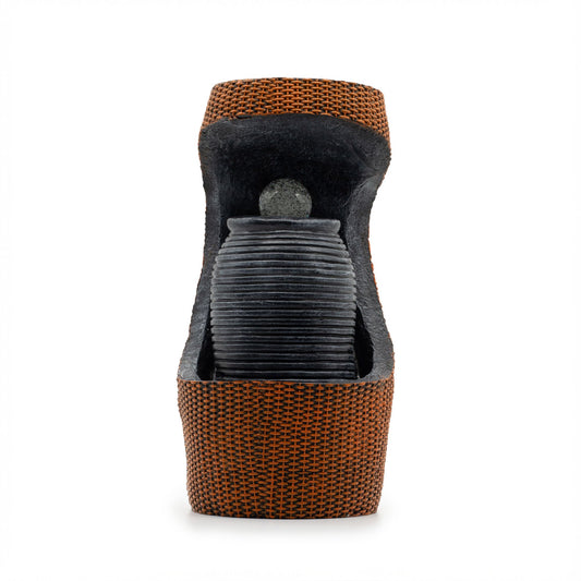 Grand Water Feature - 24x22x48cm - Colour Changing Crystal Ball in Greek Urn in Basket