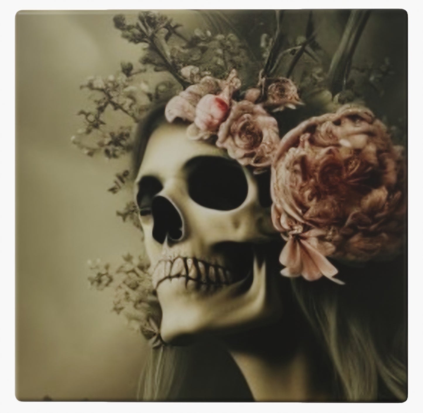 A Floral Skull Canvas