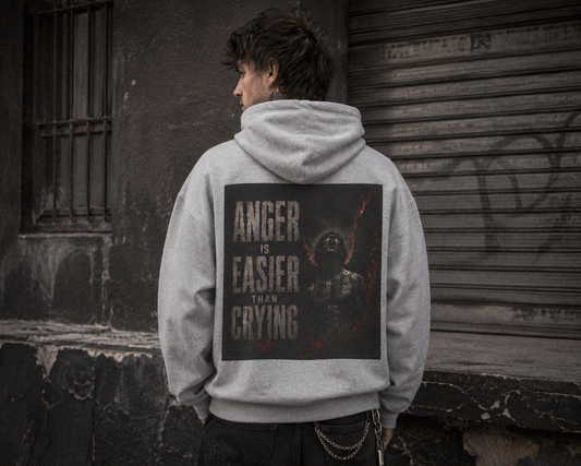 "Anger Is Easier Than Crying" - Mental Health Awareness Hoodie