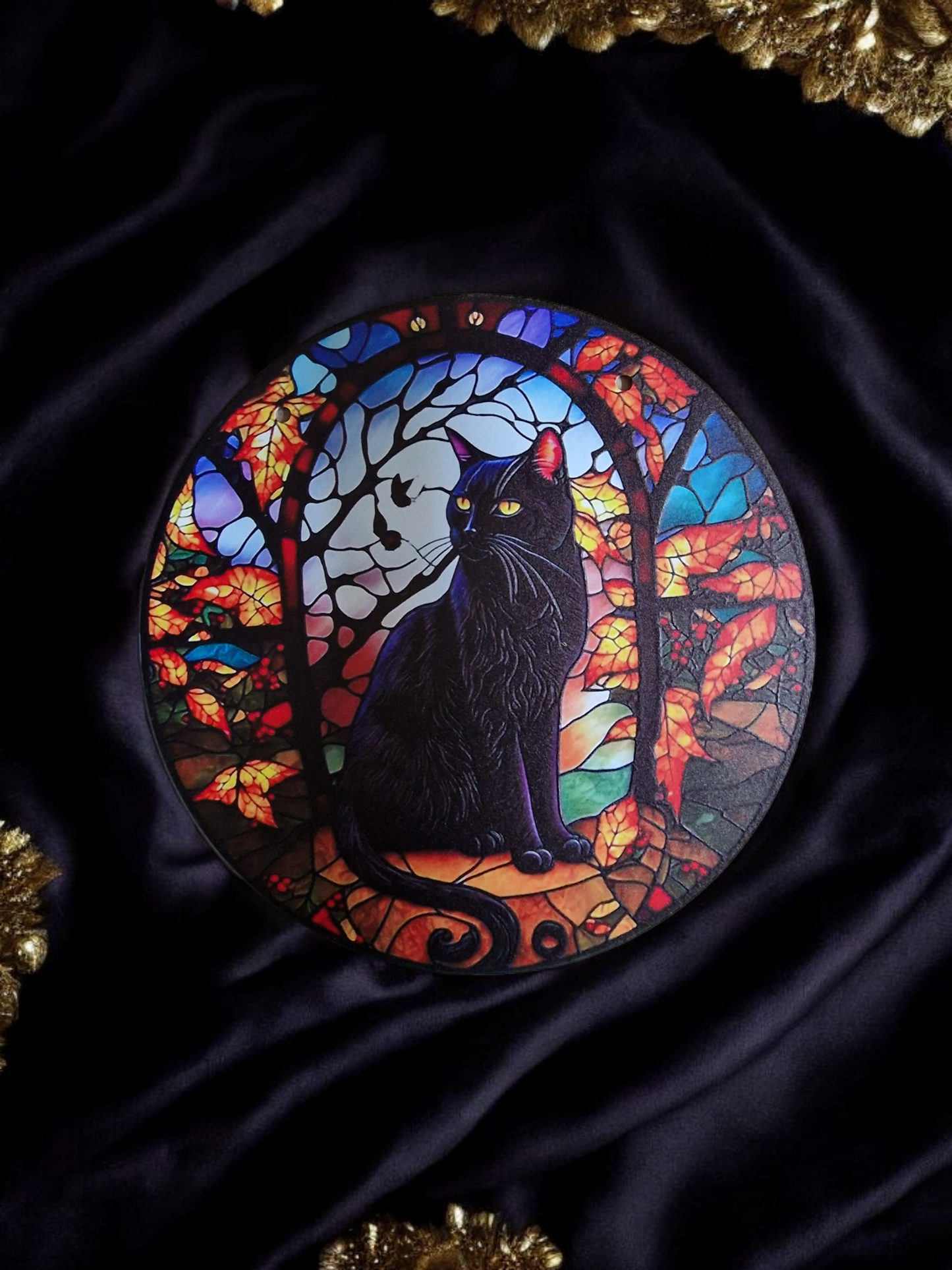 Stained Glass Cat Suncatcher