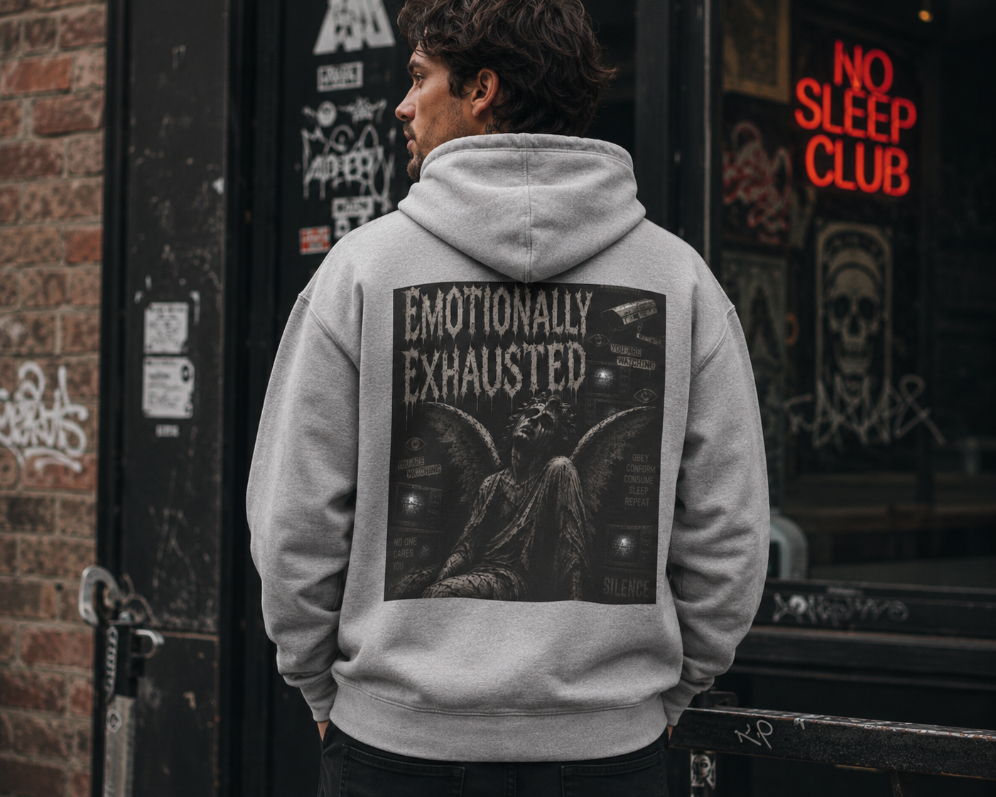 "Emotionally Exhausted" Mental Health Awareness Hoodie